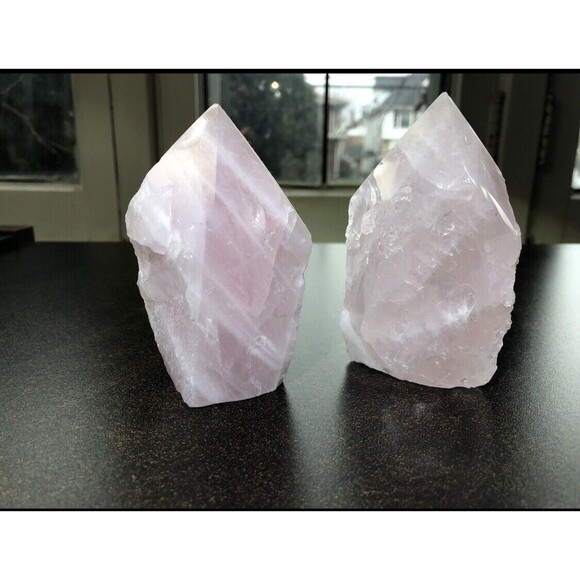 Other - Pink Rose Quartz Tower Set Healing Love Stones Crystals Recharge Chakras 11 13oz